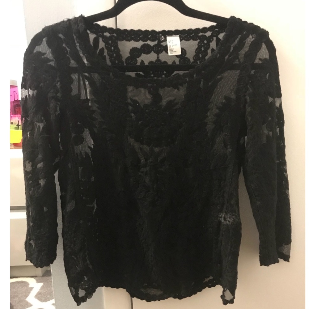 Black lace blouse